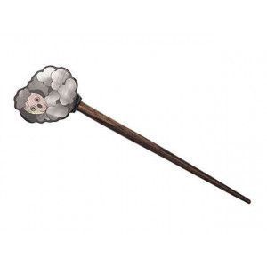 Exotic Shawl Pins 25506 - Sheep Inlaid Shell-Wood Stick
