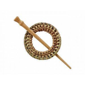 Exotic Shawl Pins 31201 - Round DK Wicker-Wood