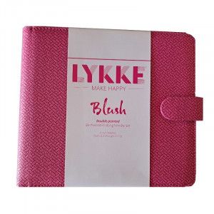Lykke Blush Double Pointed Needles Set LARGE in Magenta Basketweave Pouch