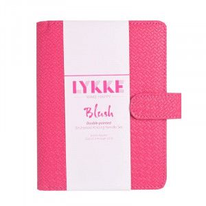 Lykke Blush Double Pointed Needles Set SMALL in Magenta Basketweave Pouch