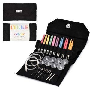 Lykke - 3.5" Color Interchangeable Set in Black Vegan Suede Case