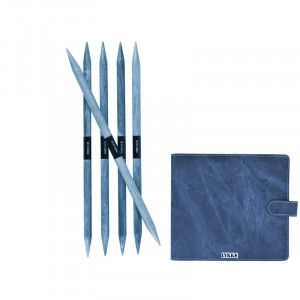 Lykke Driftwood Double Pointed Needles Set LARGE in Indigo Pouch
